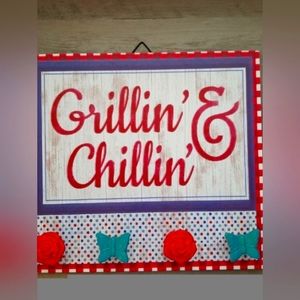 The Pioneer Woman Decor Knob Sign "Grillin' & Chillin"